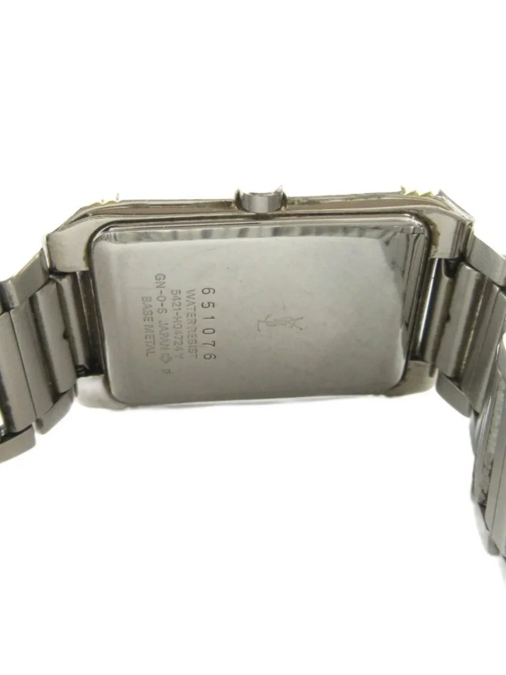 Saint Laurent Watch Quartz Square Logo Silver